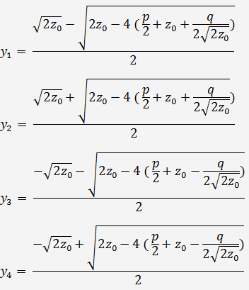 Les racines de l'équation du quatrième degré